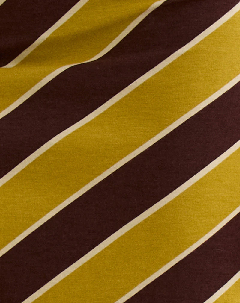 Sherry Split Midi Skirt in Stripe Retro Yellow - Image 6