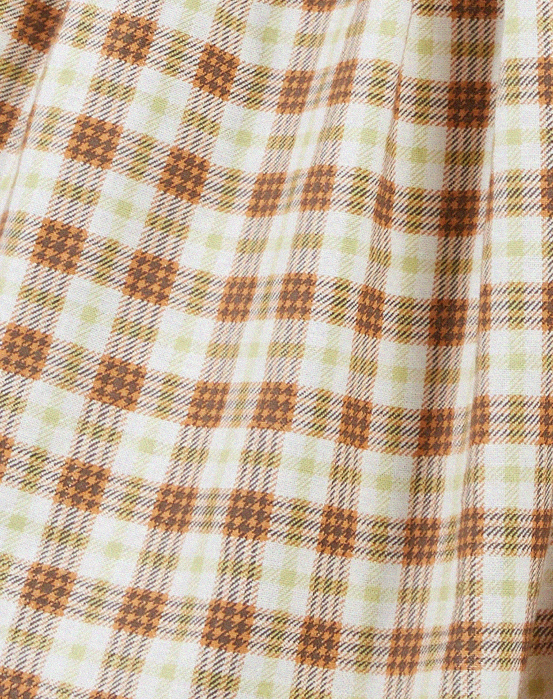 Shirley Mini Dress in Yellow Brown Check - Image 7