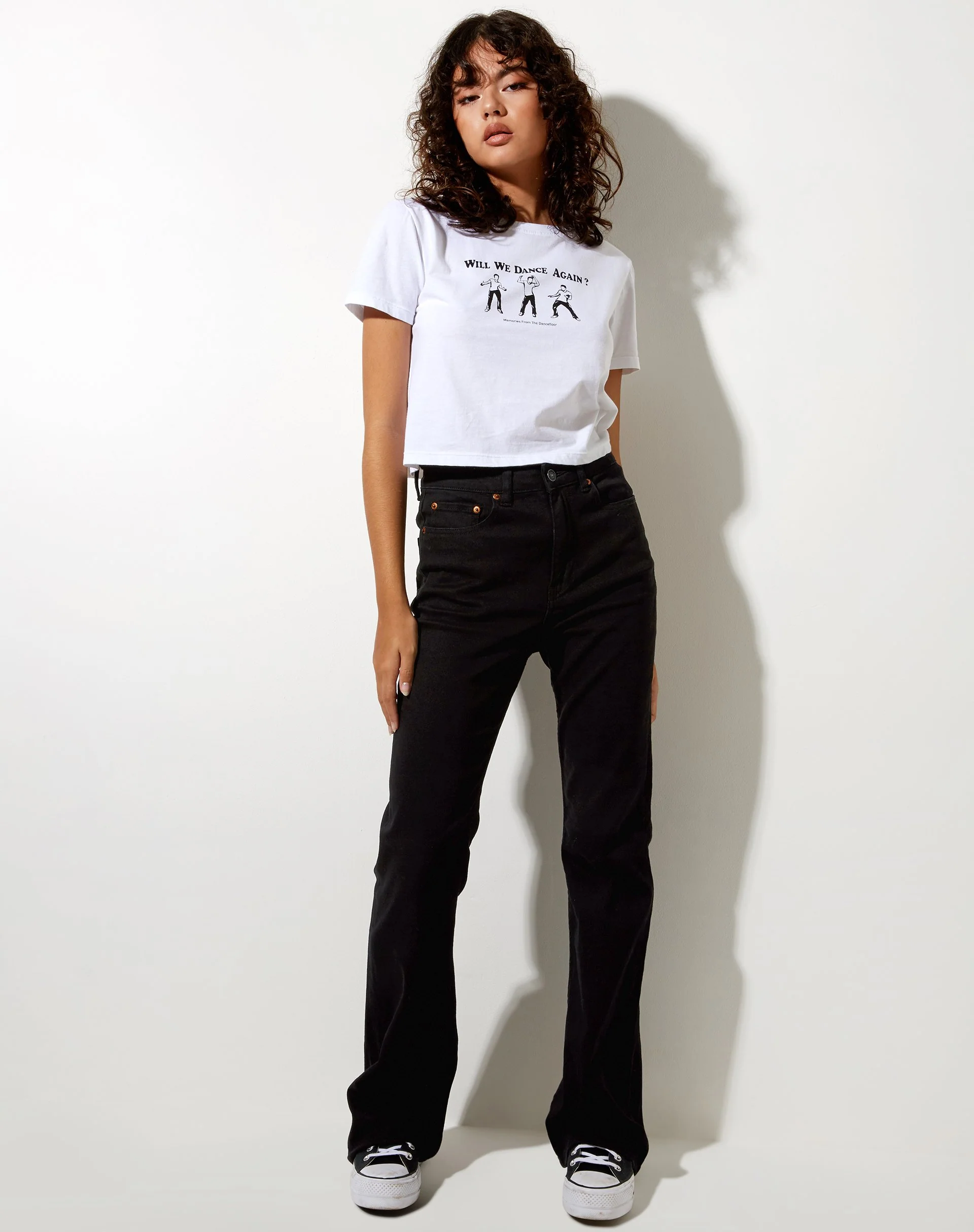 Shrunk Tee in White Will We Dance Again - Image 4