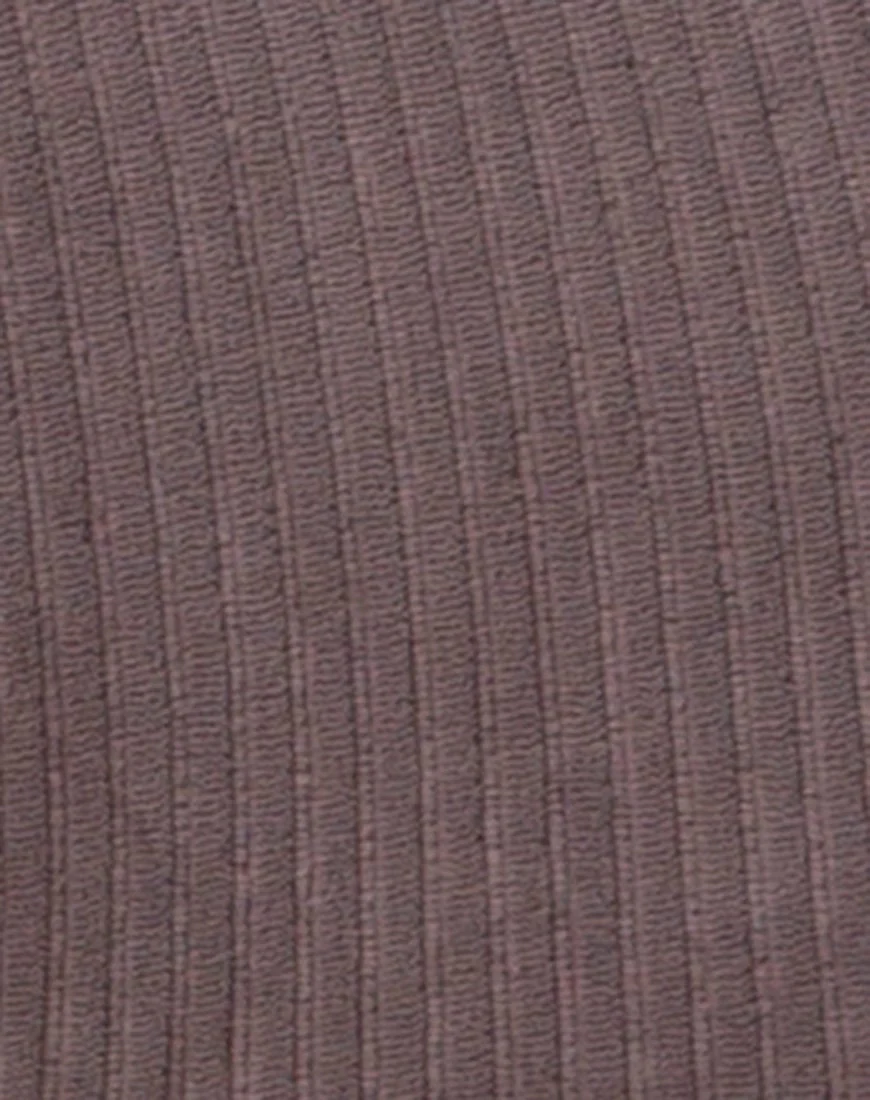 Shureen Crop Top in Mocha Rib Velvet - Image 4