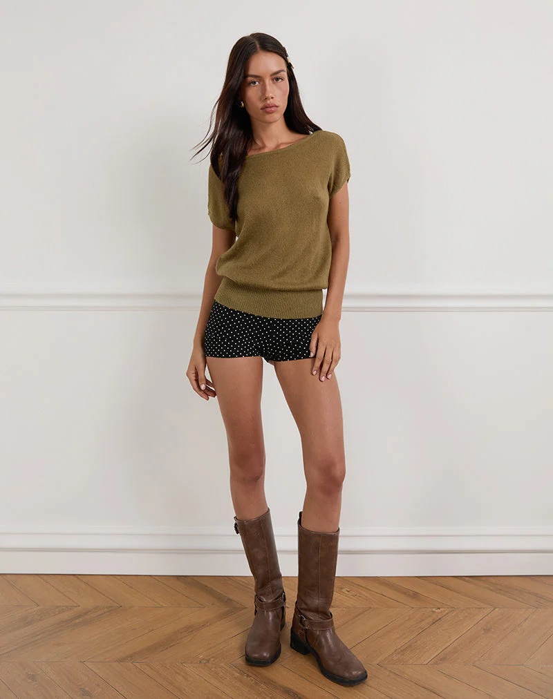 Sinda Scoopback Top in Knit Olive - Image 6