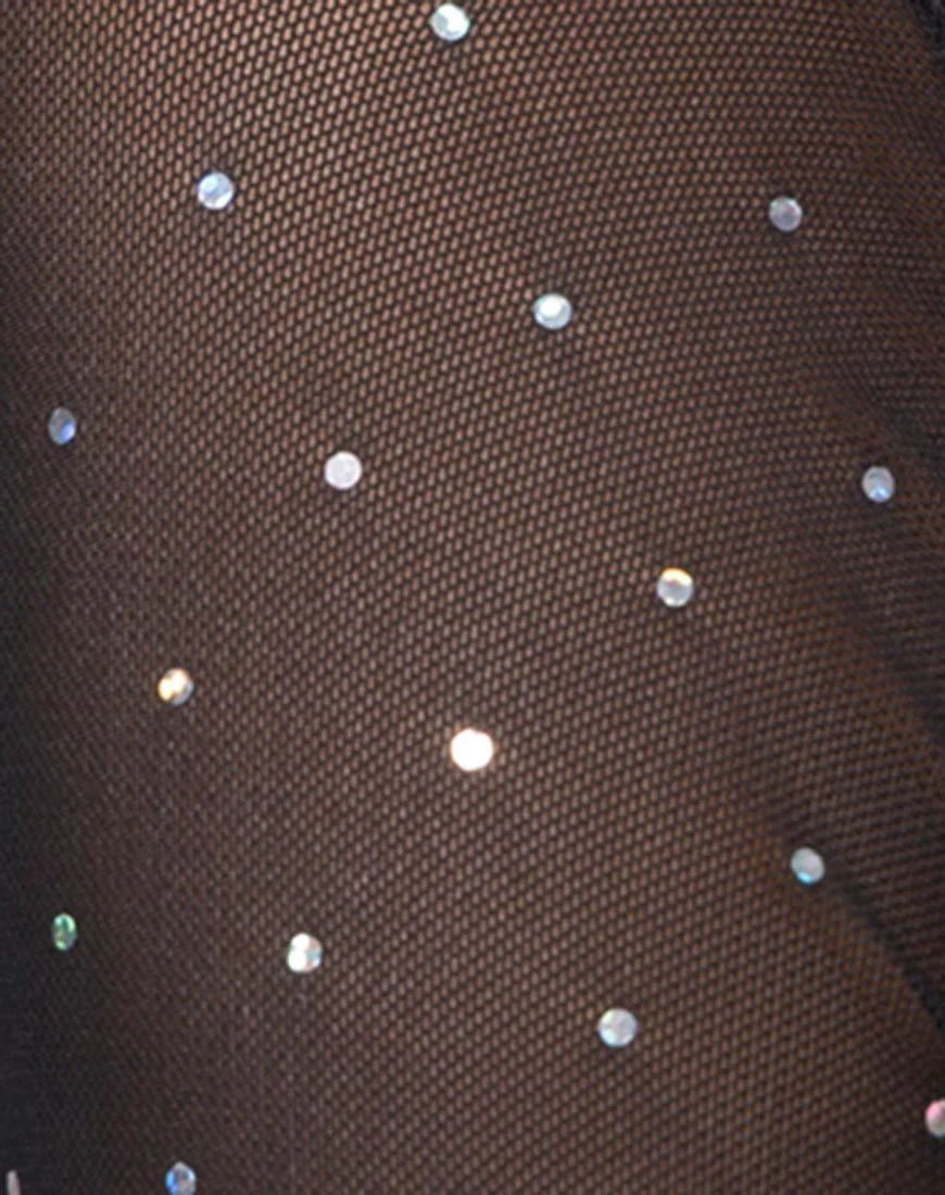Sita Unitard in Net Crystal Black - Image 5