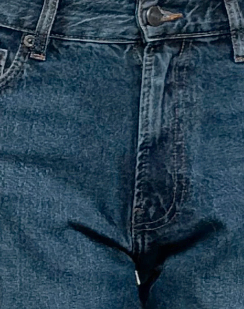 Mid Rise Slim Parallel Jeans in Mid Blue Used - Image 6
