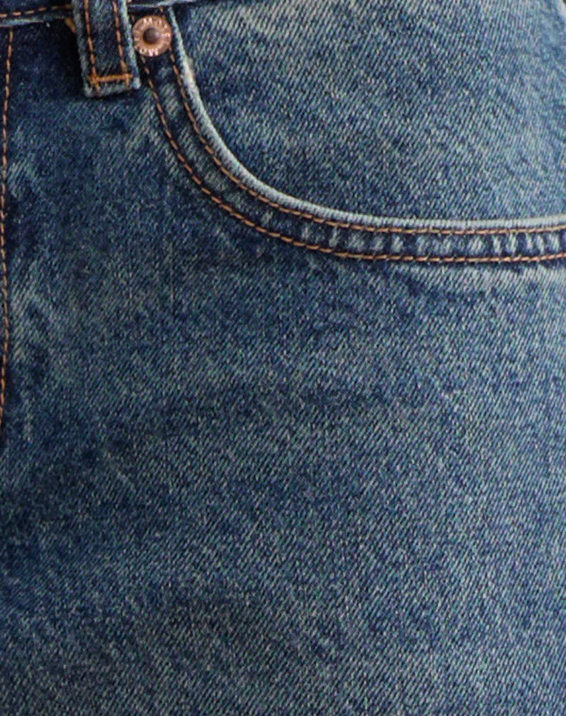 Low Rise Slouchy Flare Jeans in Steel Blue - Image 8