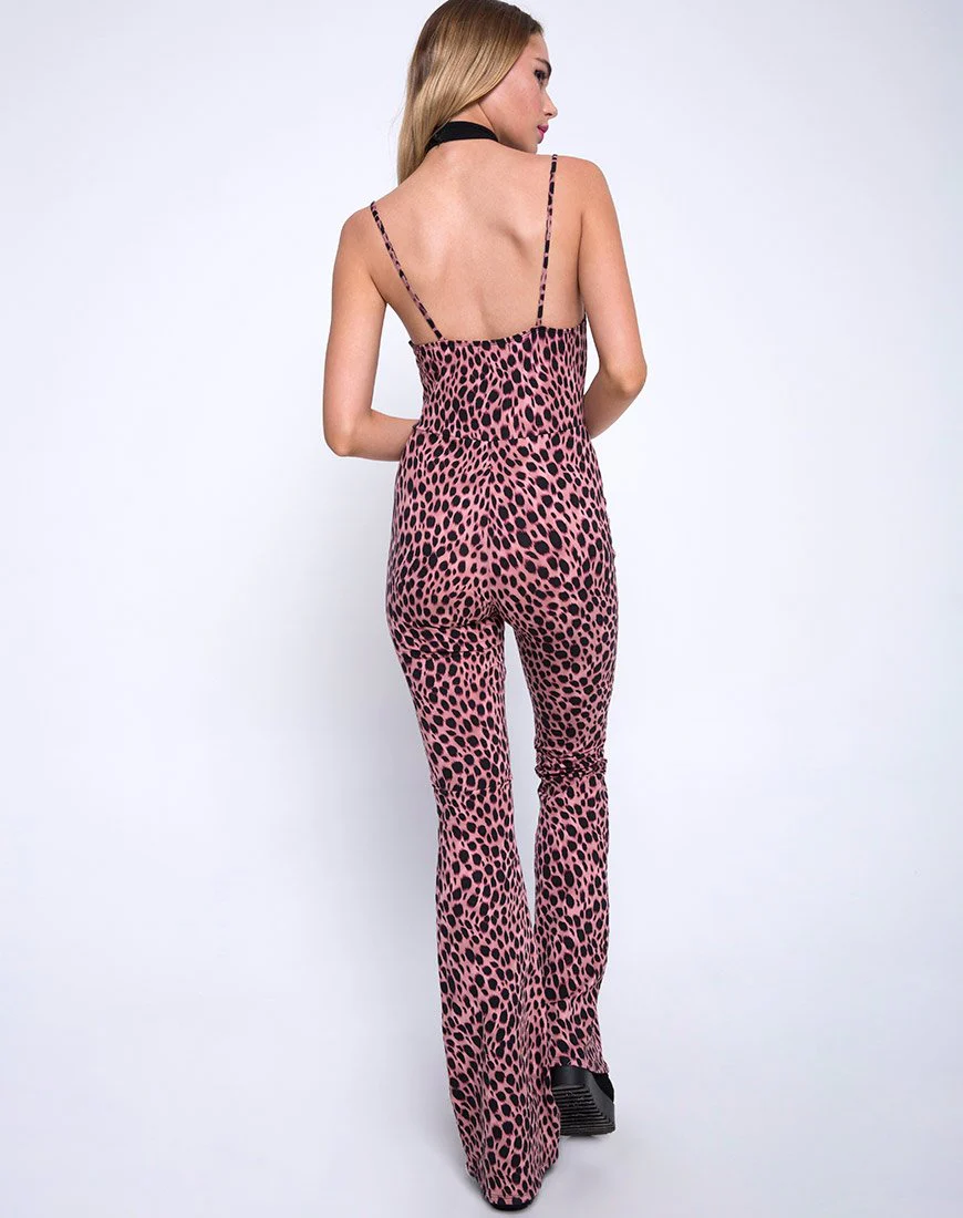 Soda Catsuit in Pink Cheetah - Image 4