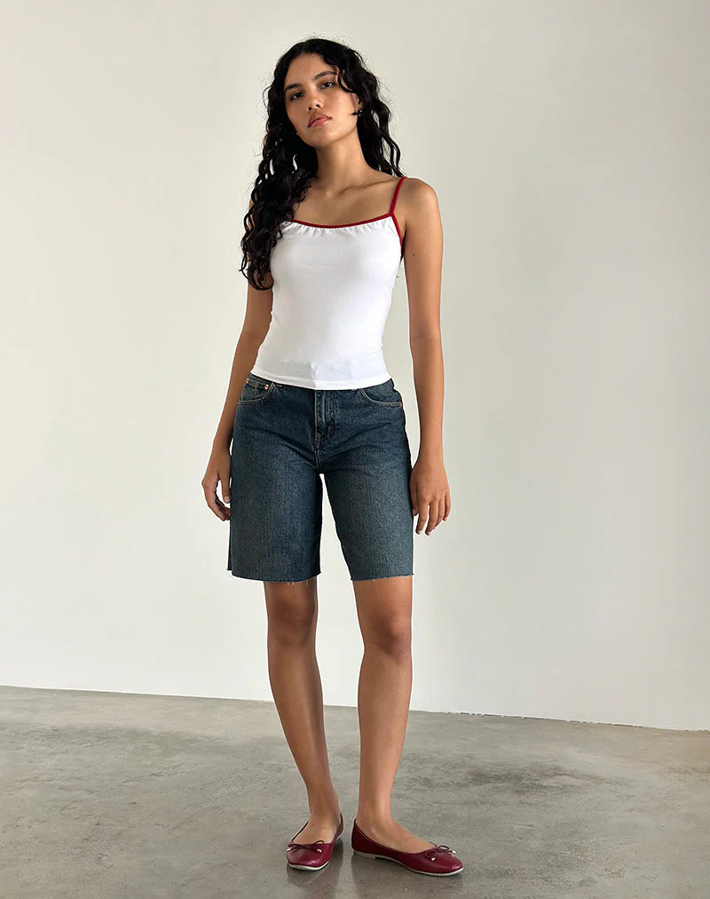Solani Top in White with Adrenaline Red Binding - Image 2