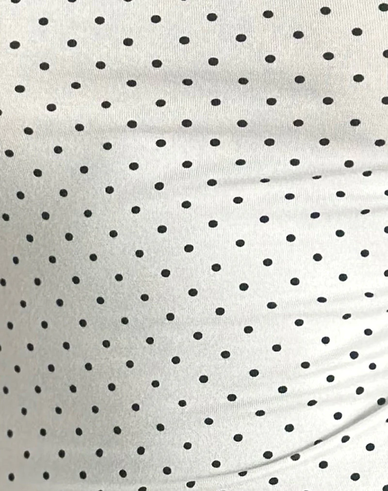 Solay Cami Top in White with Black Micro Polka Print - Image 6