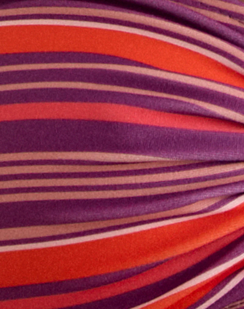 Sorawa Bikini Top in Purple and Red Radiant Lines - Image 6