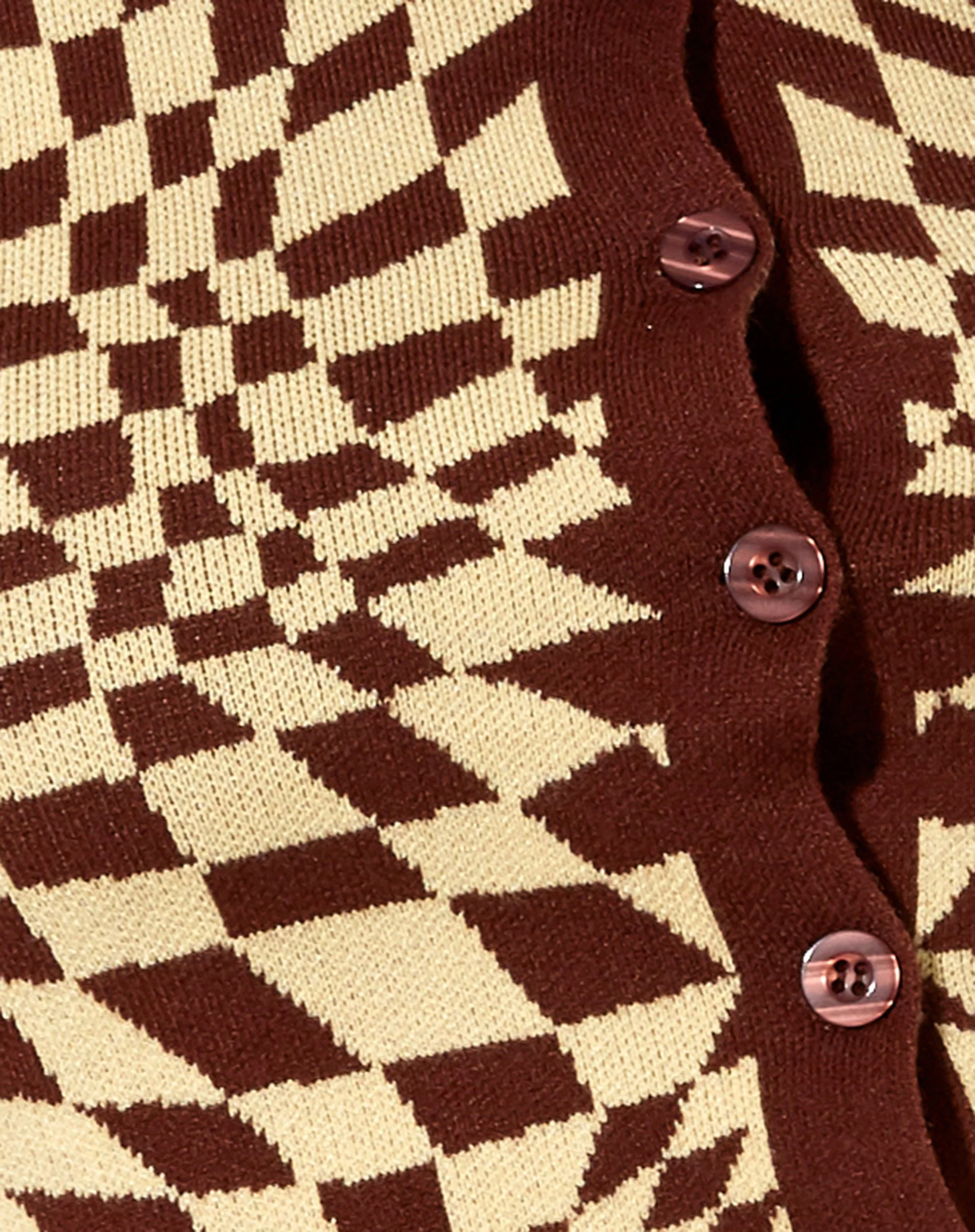 Suho Cardi in Knit Square Flag Coffee Quartz - Image 5