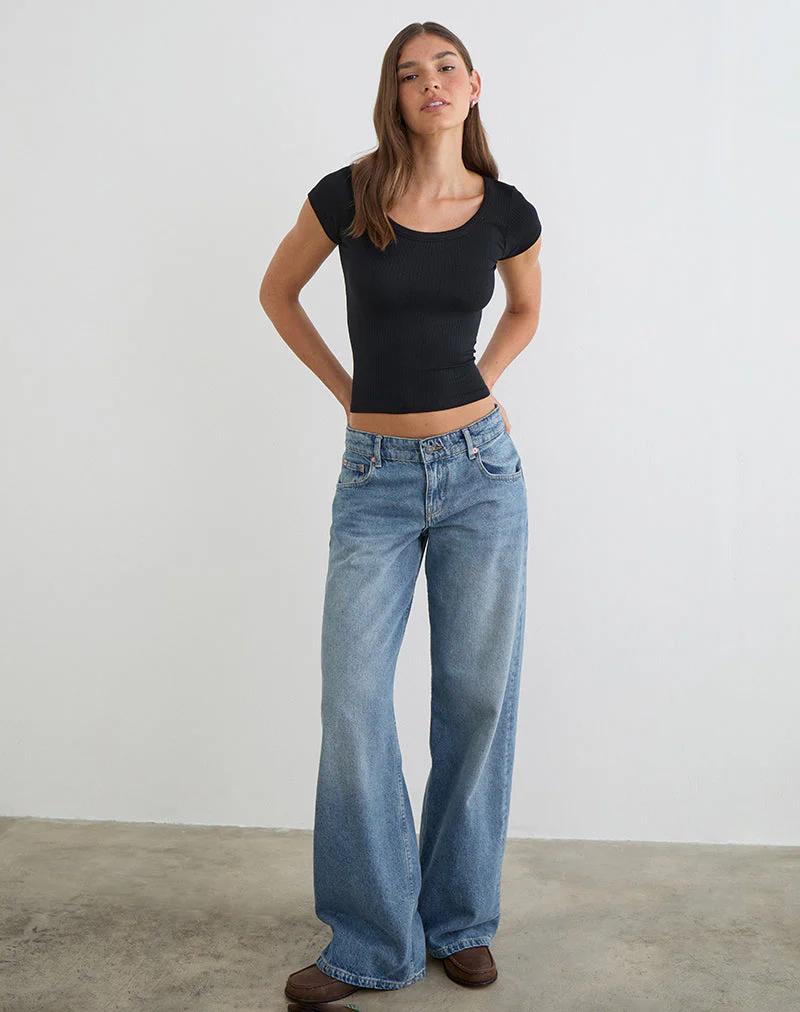 Sumala Tee in Thick Rib Black - Image 3