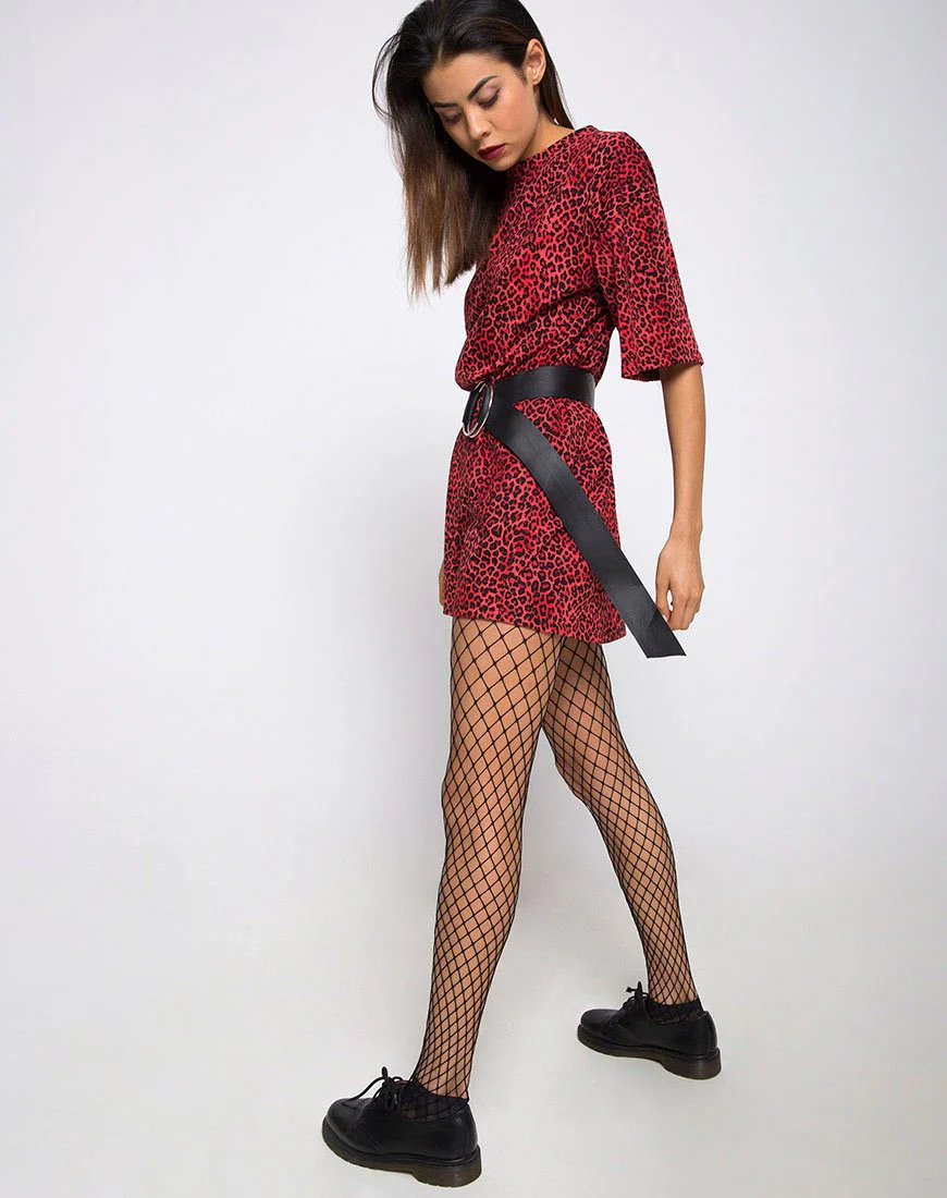 Sunny Kiss Oversize Tee in Coloured Animal Red - Image 4