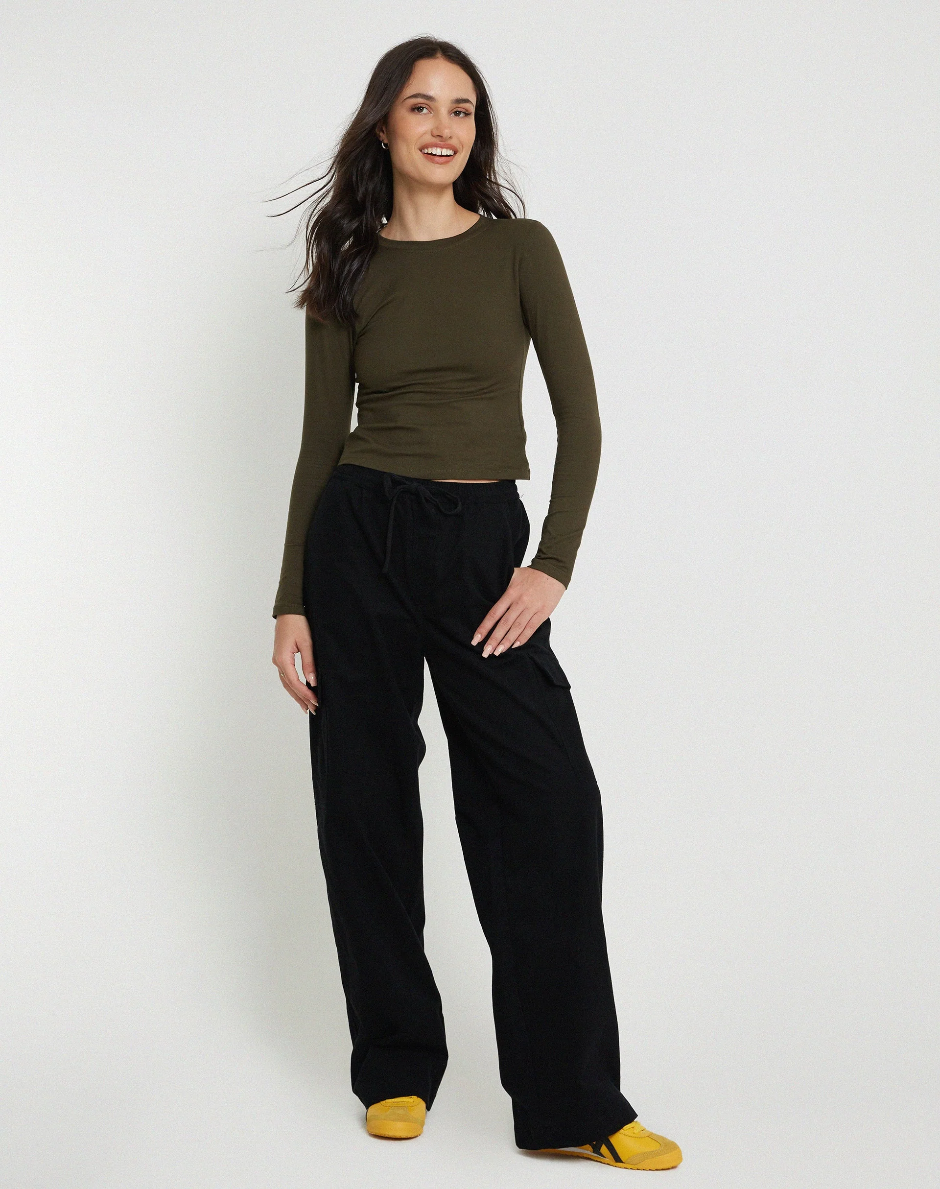Suratmi Long Sleeve Top in Olive - Image 2