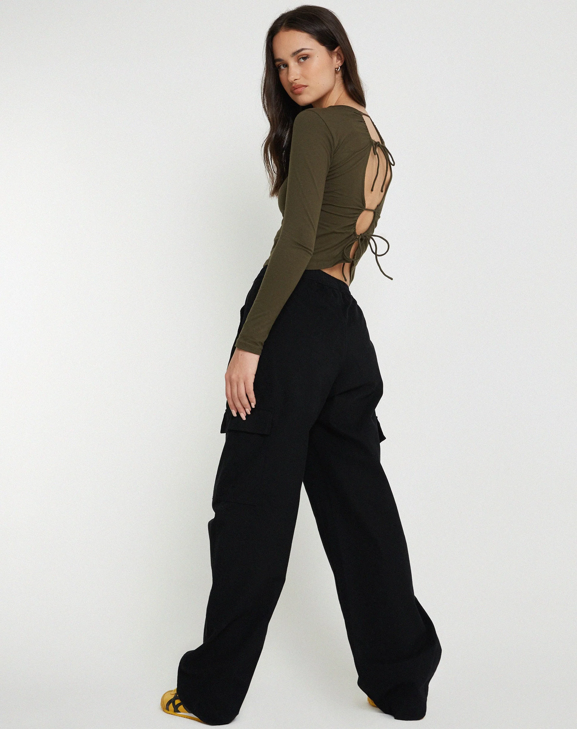 Suratmi Long Sleeve Top in Olive - Image 4