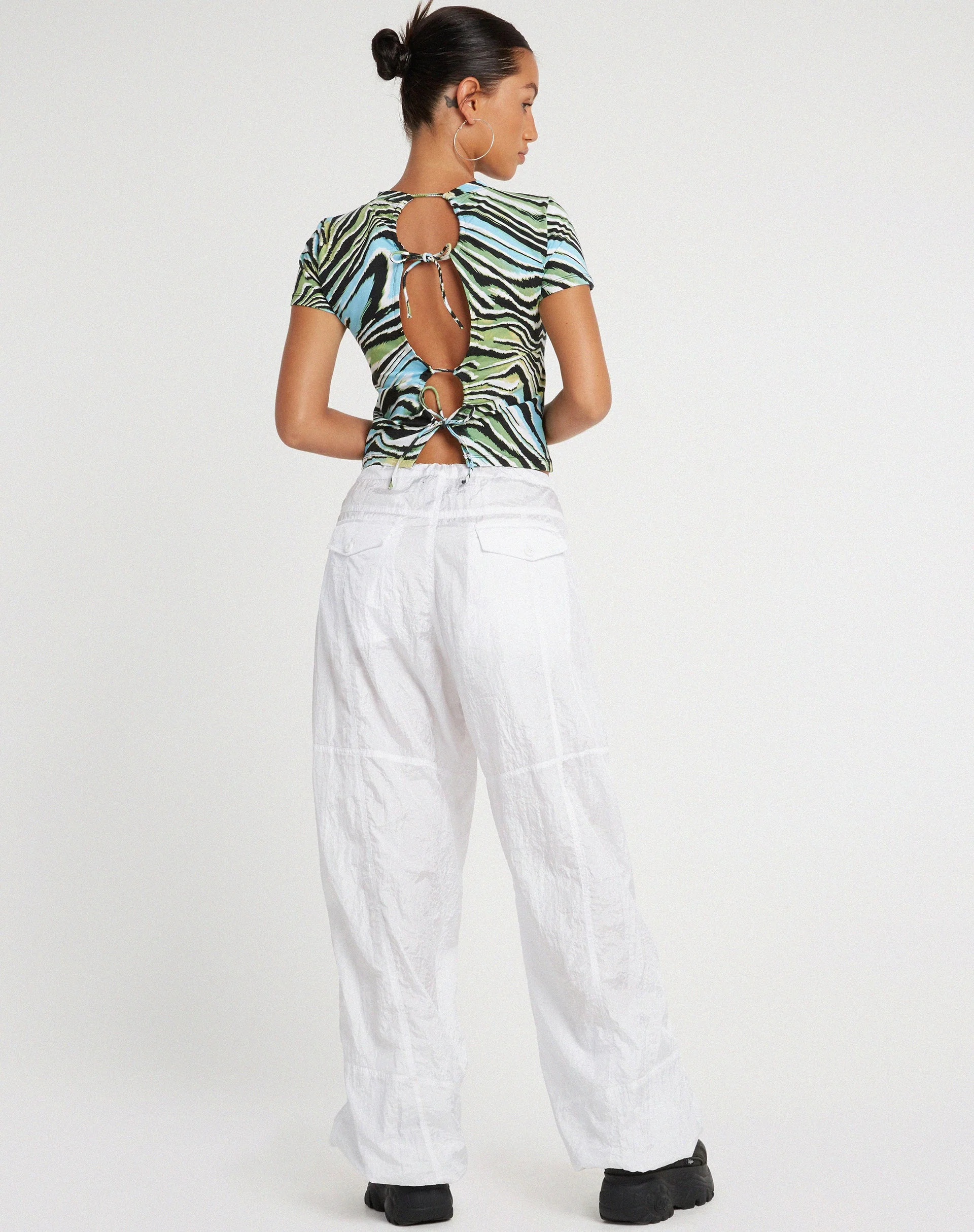 Surtie Crop Top in Warped Zebra Blue - Image 6