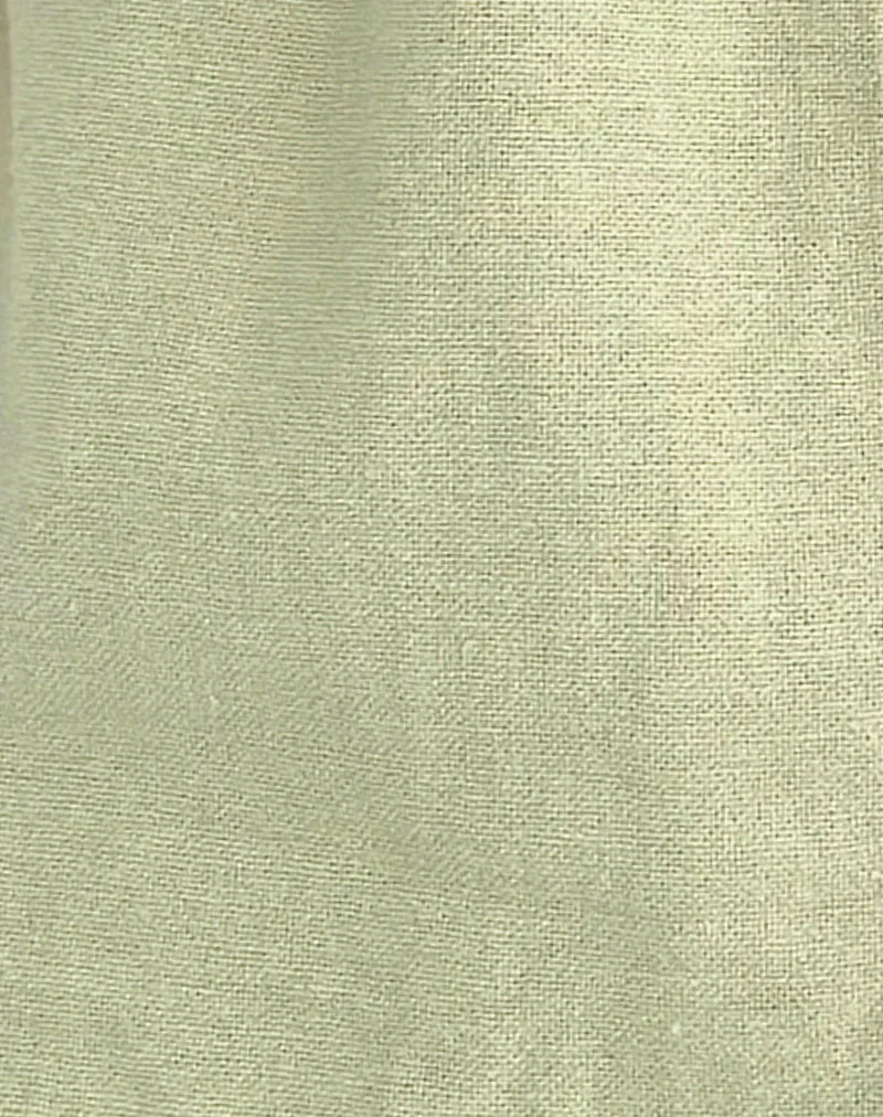 Syrma Backless Halter Top in Linen Sage Green - Image 6
