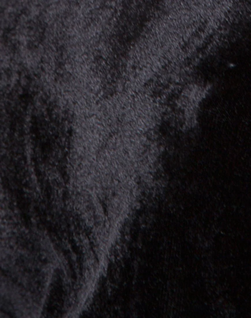 Tacita Slip Dress in Velvet Diamond Black - Image 5