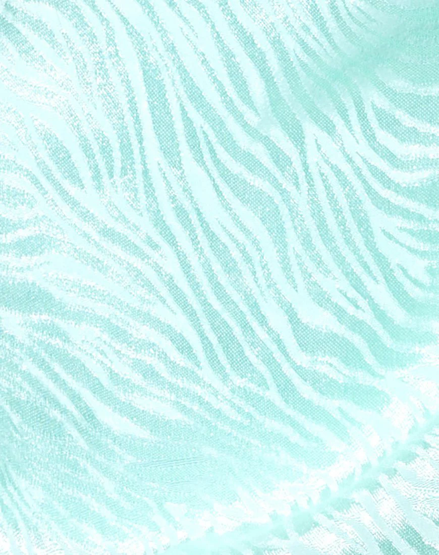 Taelsa Shirt in Satin Zebra Aquamarine - Image 6