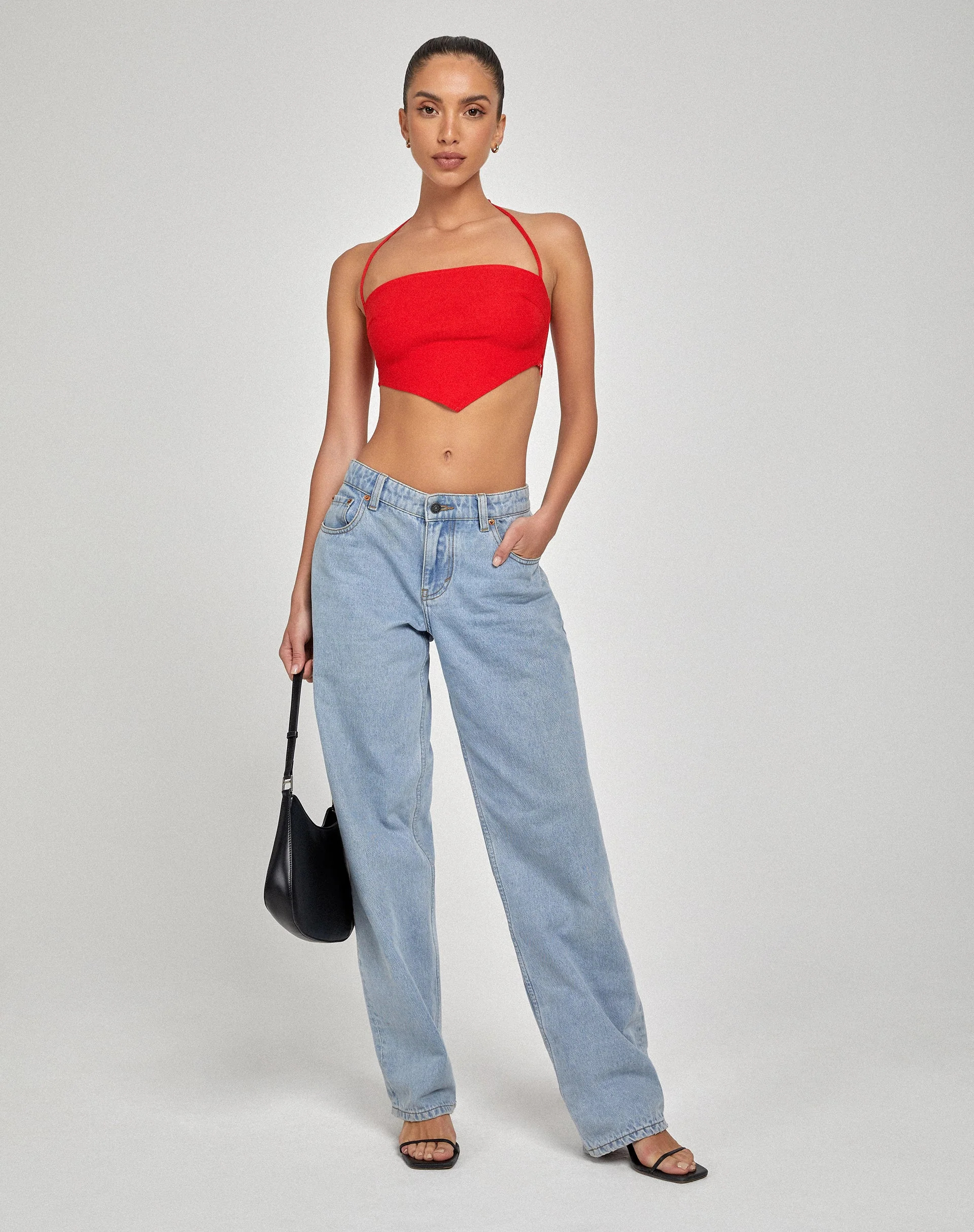 Taina Crop Top in Tailoring Red - Image 5
