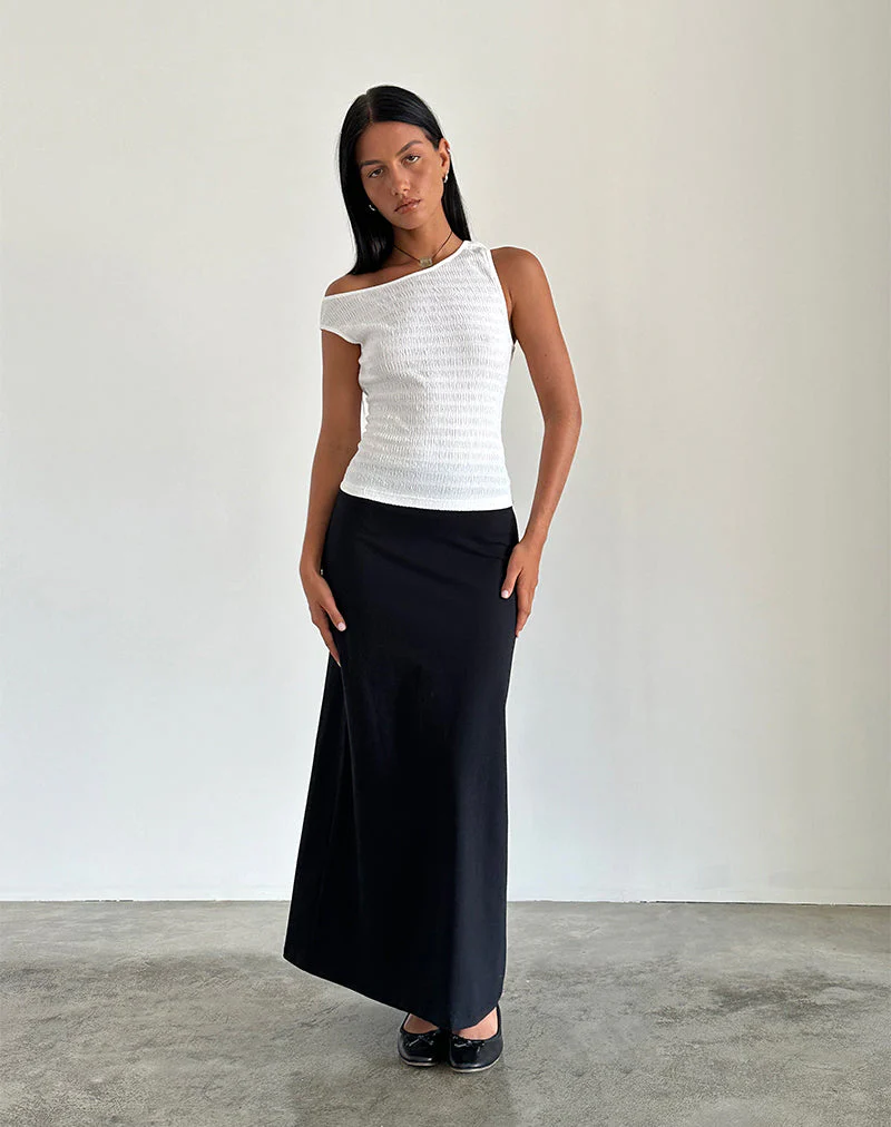 Tamia Asymmetric Top in Crinkle White - Image 3
