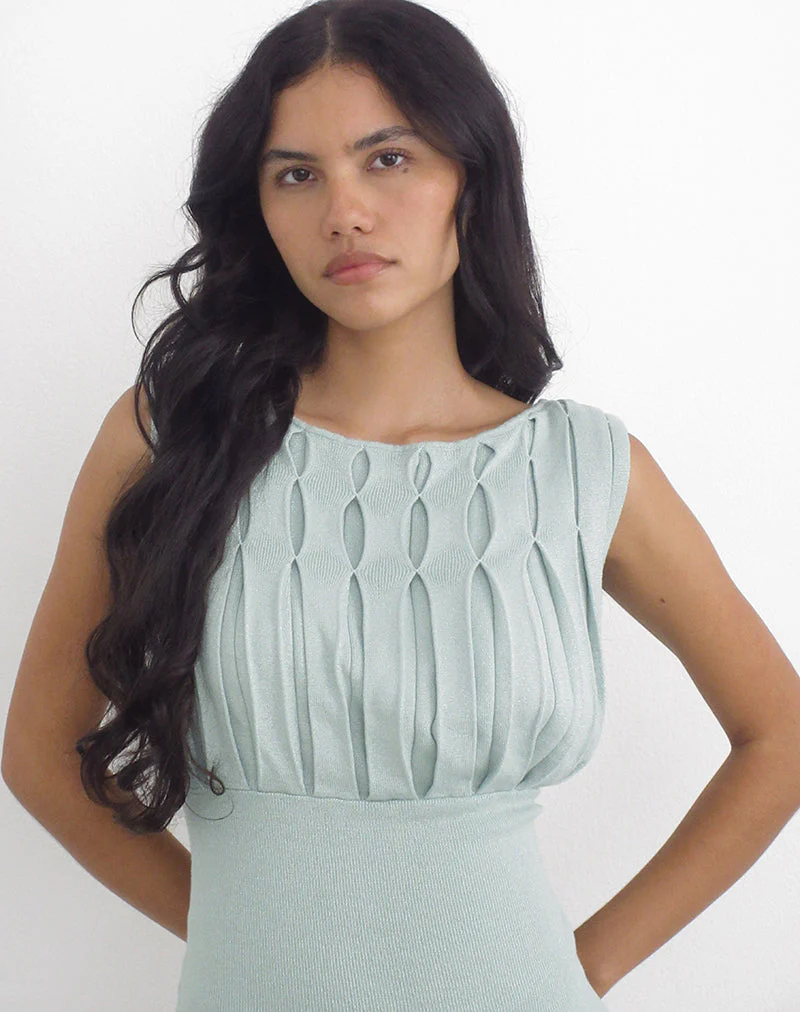 Tapasya Top in Shimmer Lurex Mint Green - Image 5