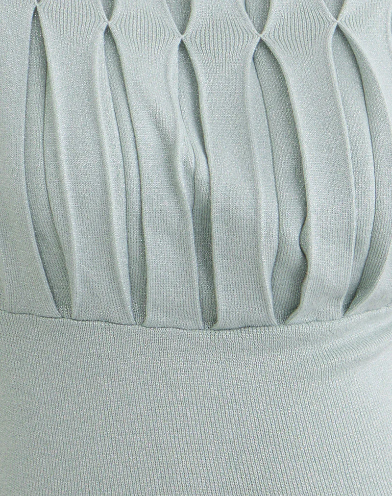 Tapasya Top in Shimmer Lurex Mint Green - Image 7