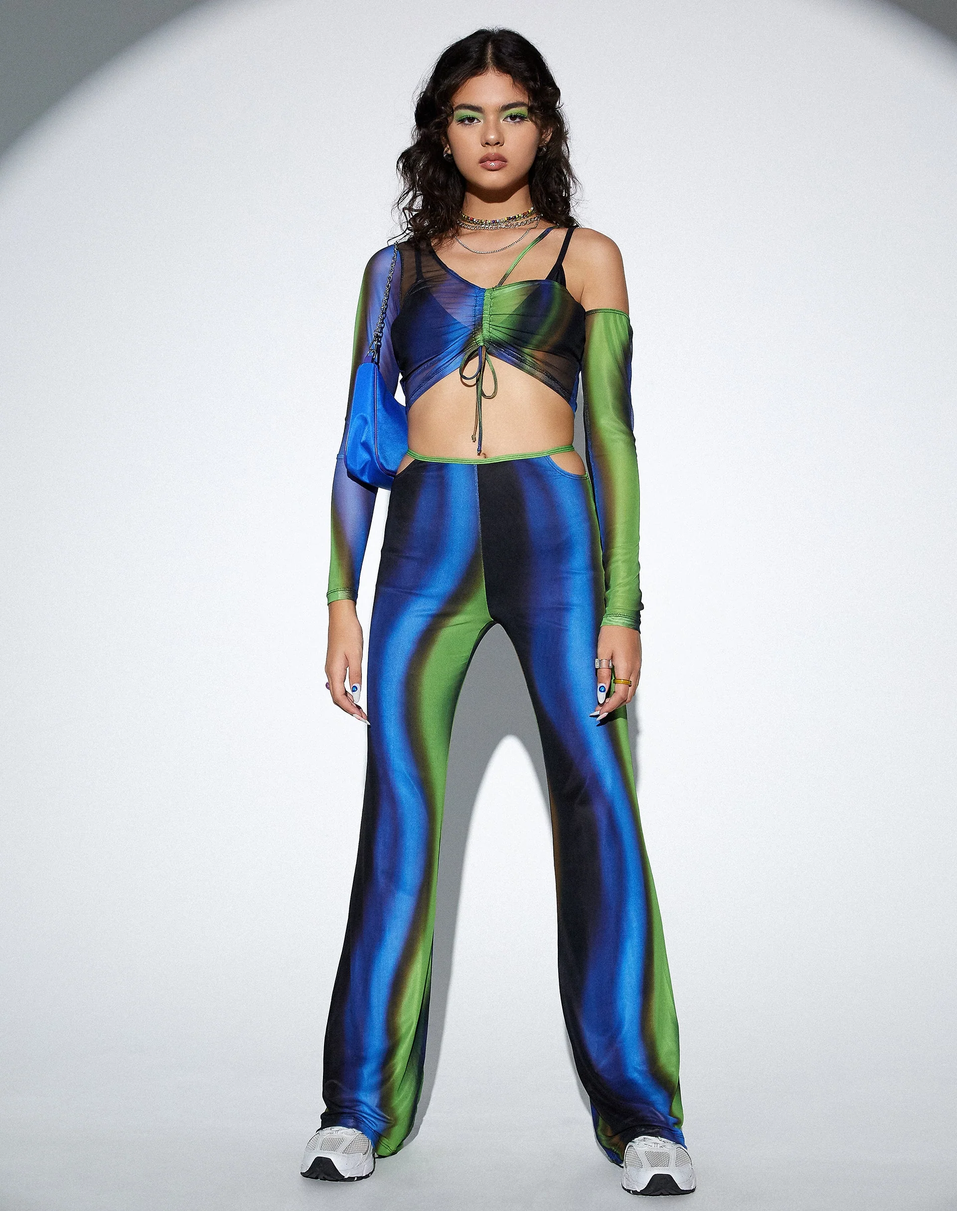 MOTEL X OLIVIA NEILL Tapi Crop Top in Solarized Green and Blue - Image 3