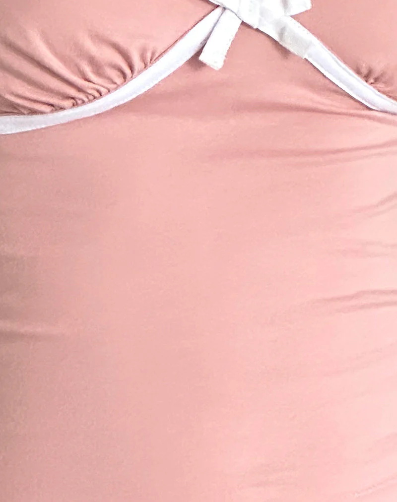 Tasina Top in Pink Lady with White Binding - Image 6