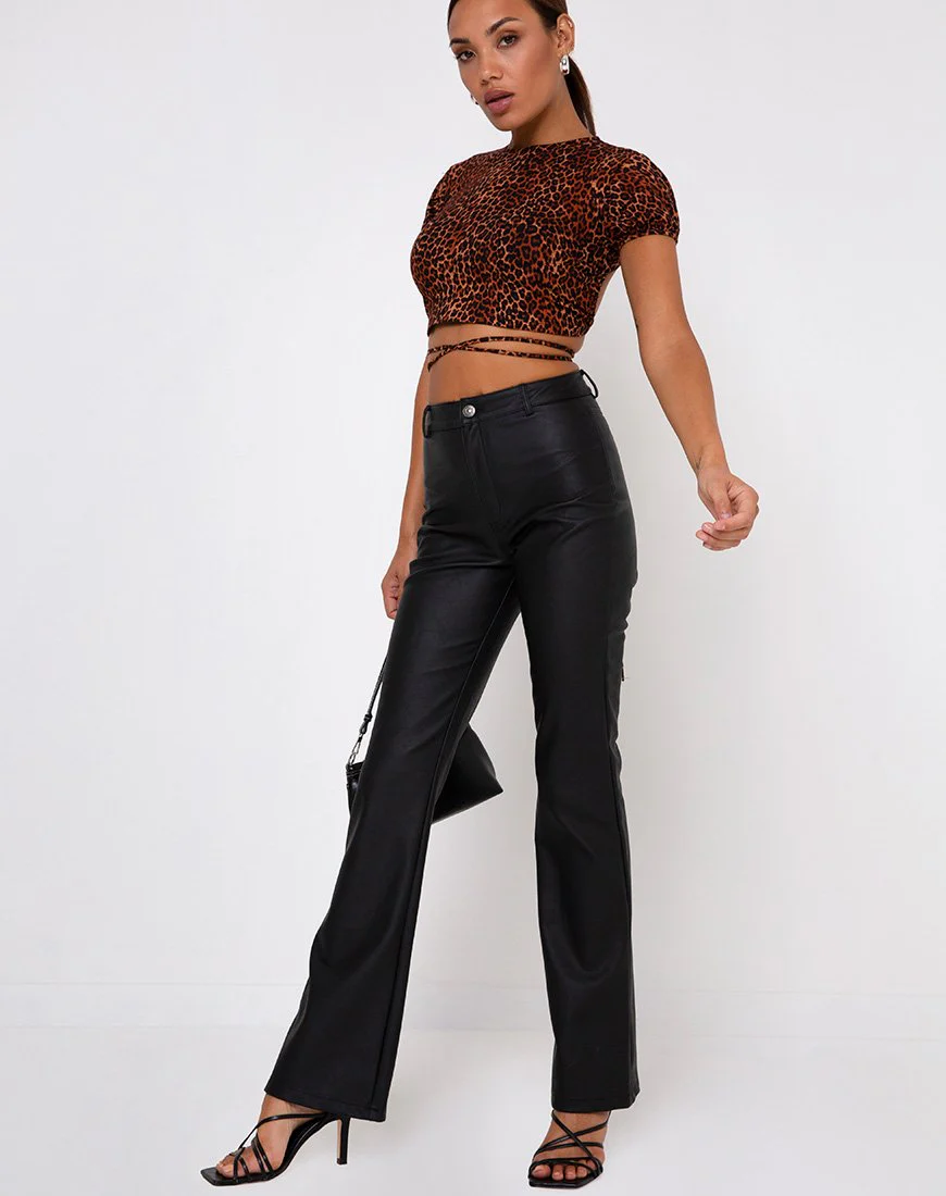 Tasya Top in Ditsy Leopard Orange - Image 4