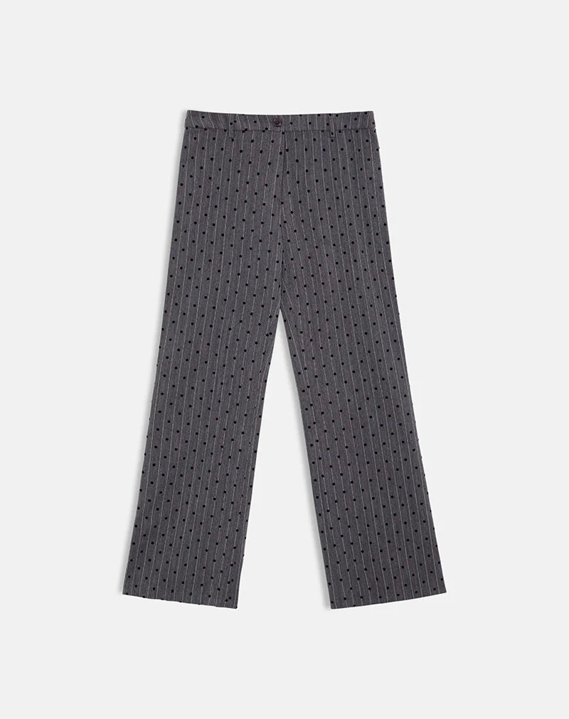 Tatina Trouser in Charcoal with Polka Pinstripe - Image 4