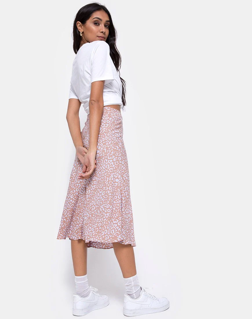Tauri Midi Skirt in Leopard Spot - Image 4