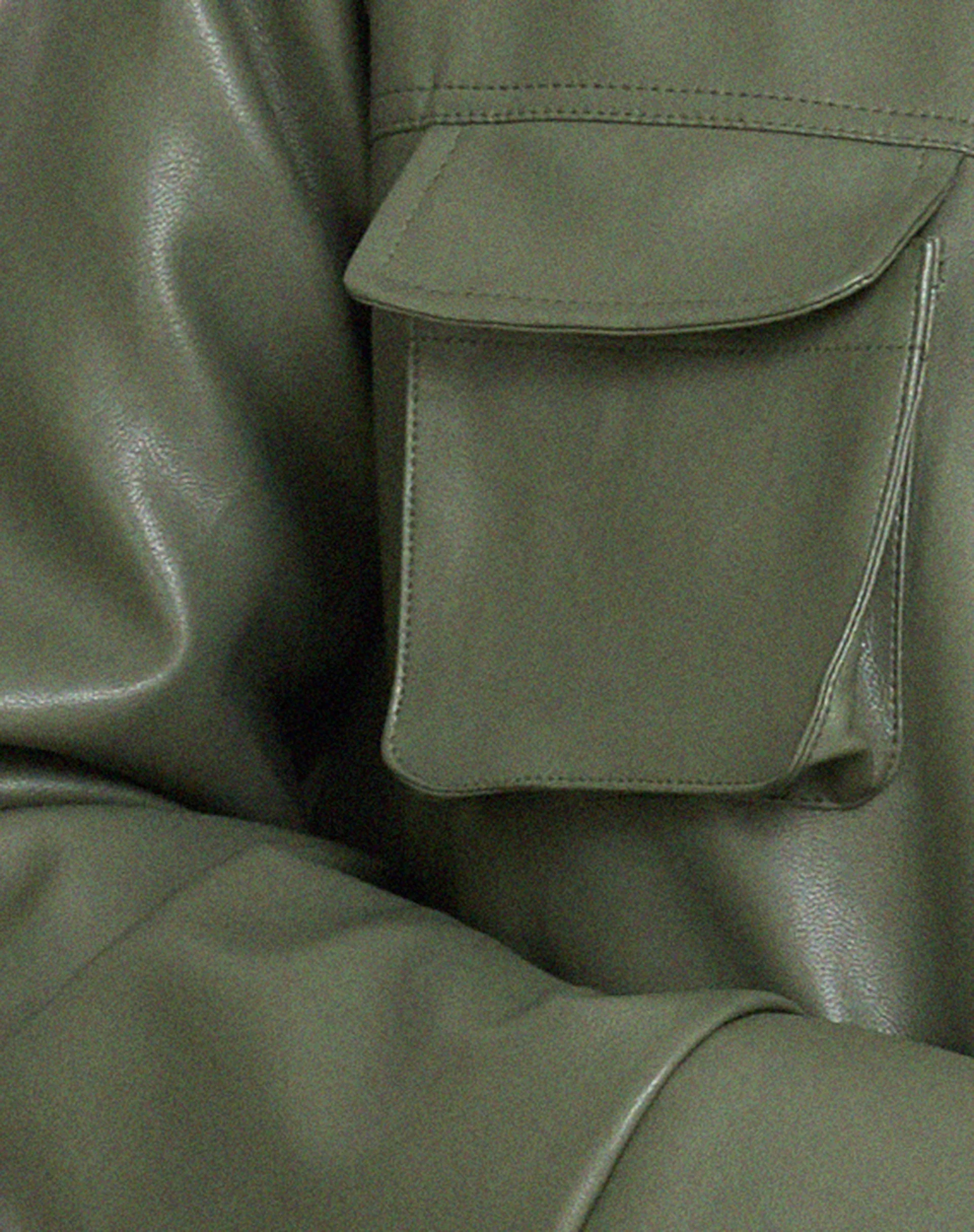 Tavira Jacket in PU Military Green - Image 6