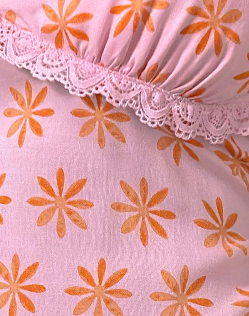 Tavita Mini Dress in Tile Flower Pink - Image 5