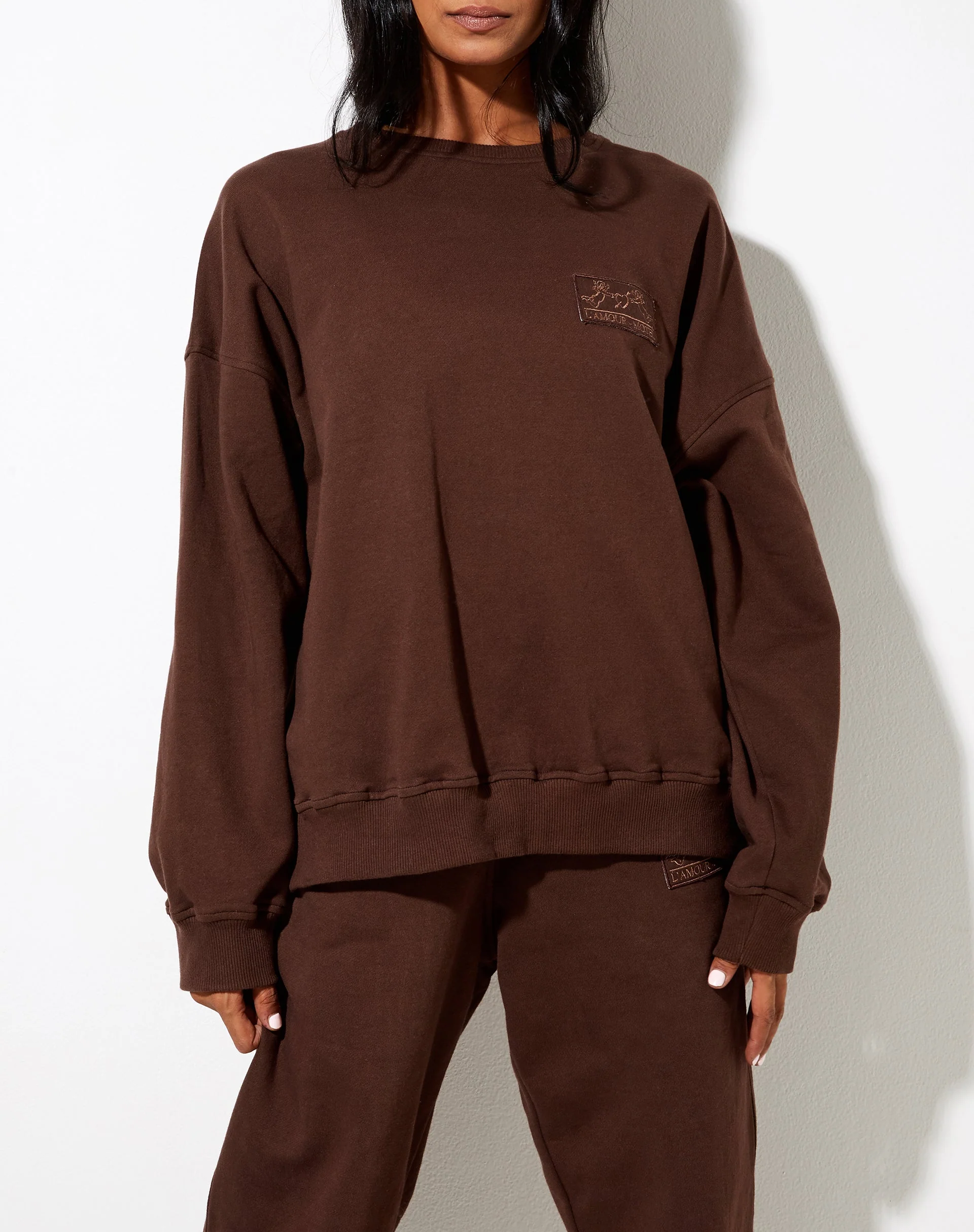Ted Sweatshirt in Deep Mahogany L'Amour Cherub Label Embro - Image 3