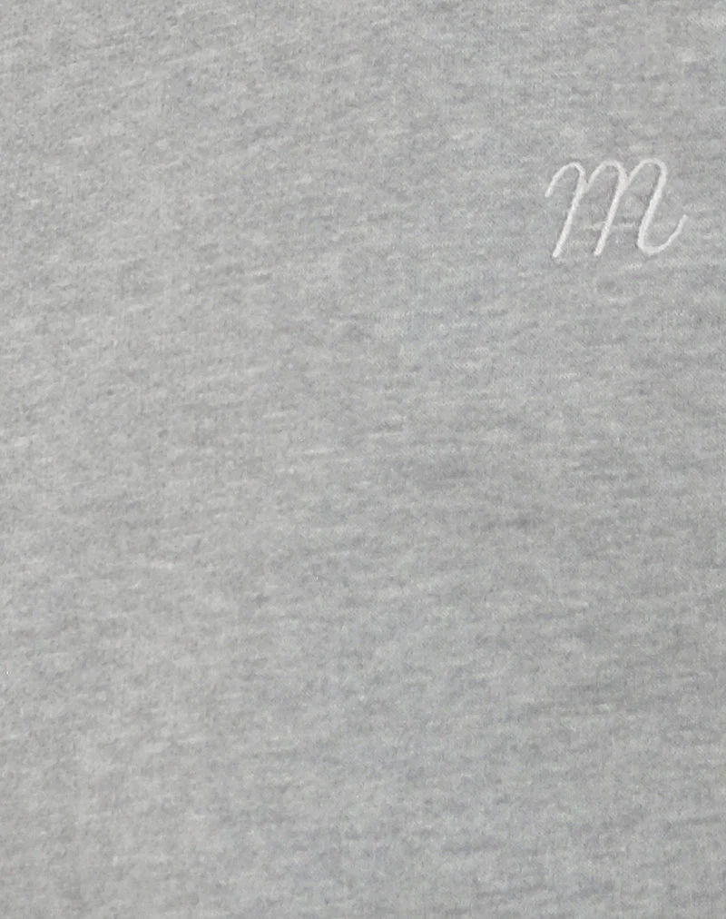 Tedasa Crew Sweatshirt in Grey Marl with M Emblem - Image 6