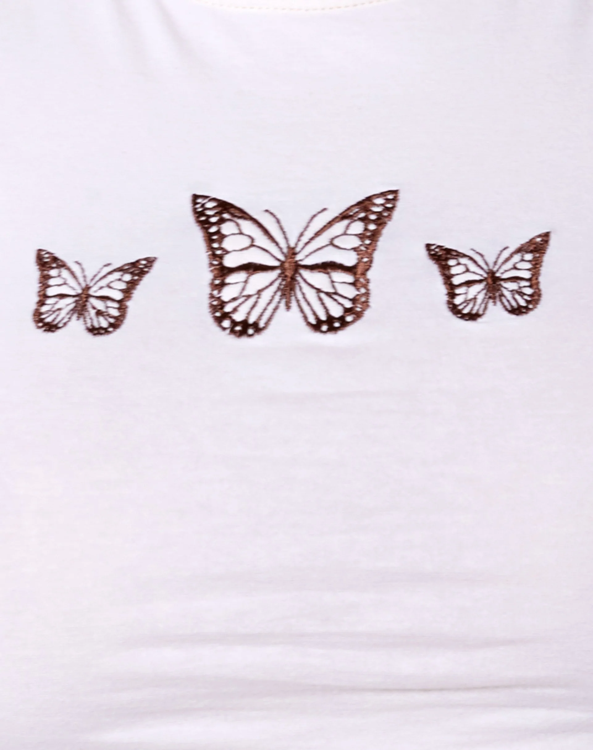 Tindy Crop Top in Ivory Triple Butterfly Embro - Image 6