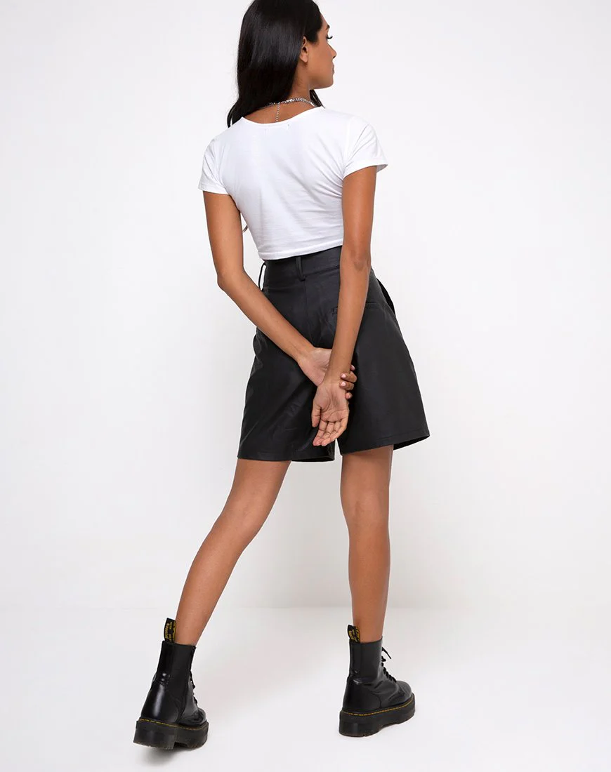Tindy Crop Top in White Cherub Embro Black - Image 4