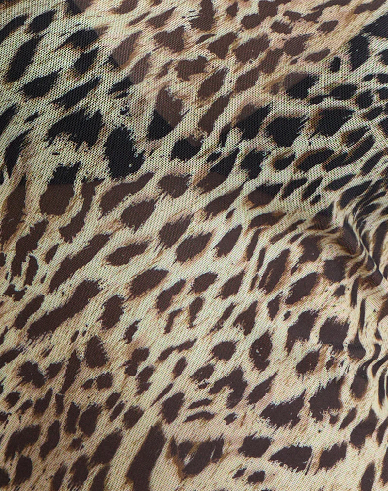 Tineko Long Sleeve Top in Leopard Dance Brown - Image 6