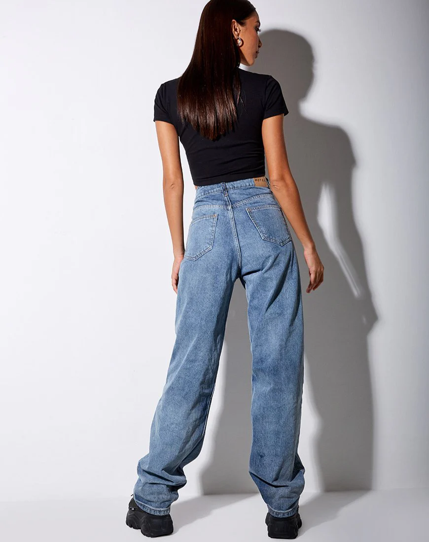 Tiney Crop Tee in Black 'Libra' Diamante - Image 4