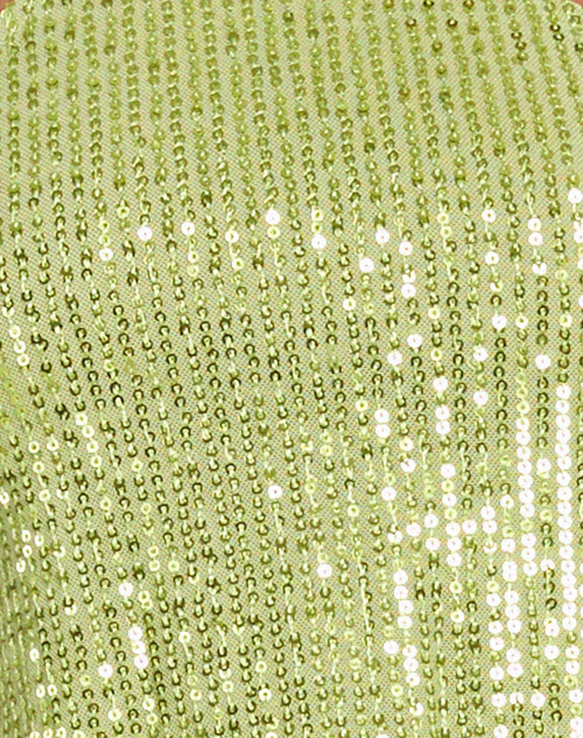 Tinimi Crop Top in Drape Sequin Lime Green - Image 6