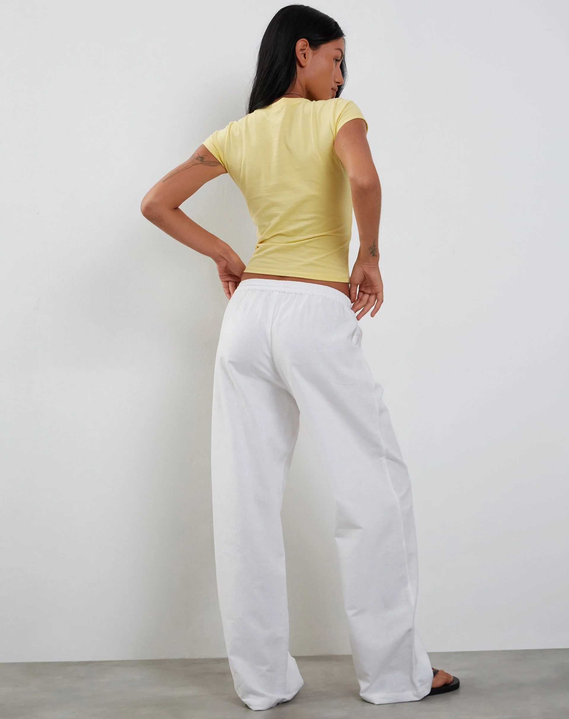 Tiona Baby Tee in Lemonade with Summer Flower Print - Image 6