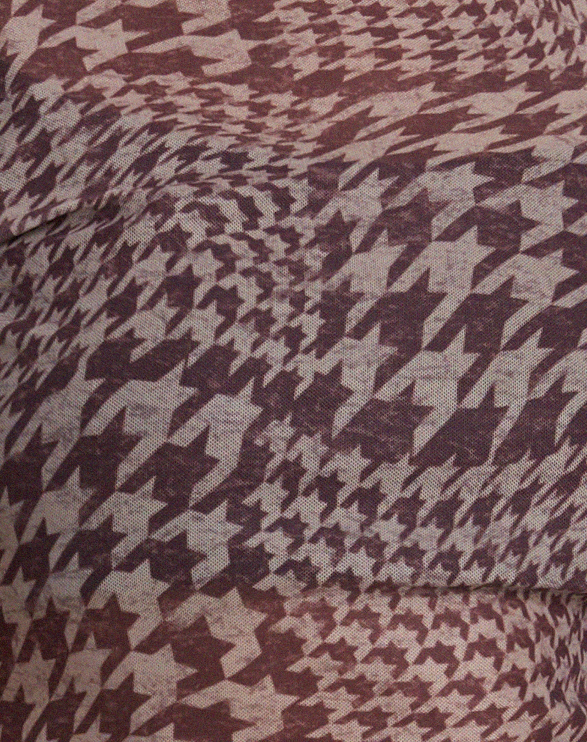 Tonia Printed Mesh Tee in Warped Houndstooth Brown - Image 7