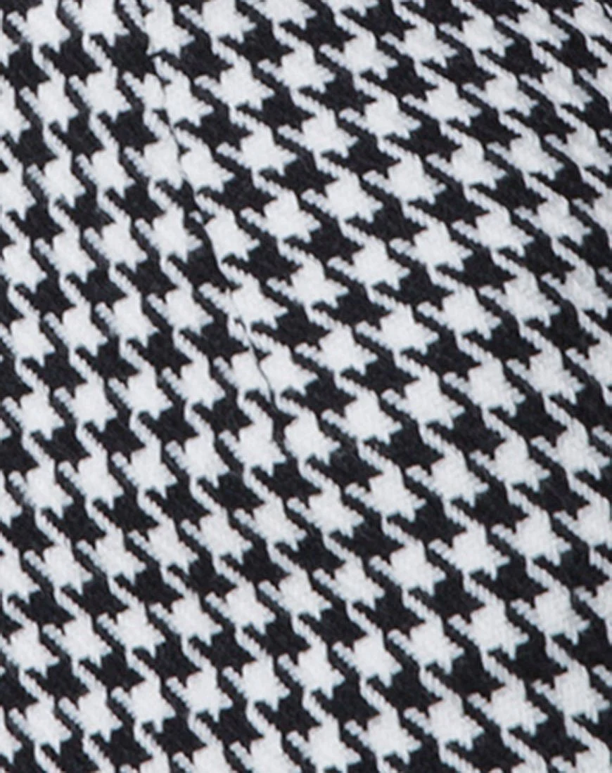 Topaz Mini Skirt in Houndstooth Check Black and White - Image 5
