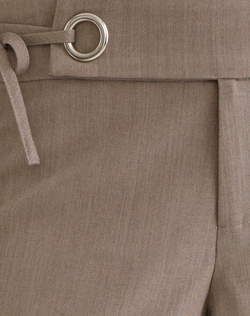 Tova Tie Tailoring Trouser in Khaki Beige - Image 6