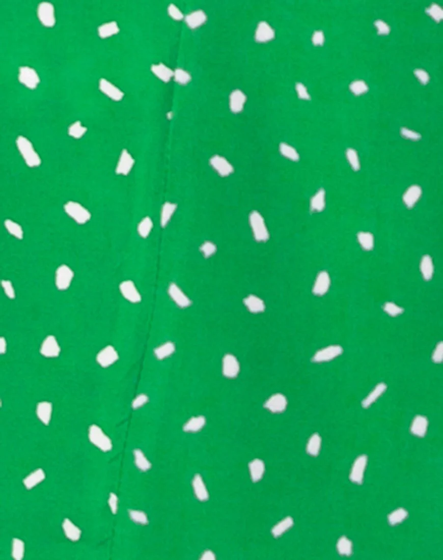 Trasti Wrap Dress in Mini Diana Dot Green - Image 5