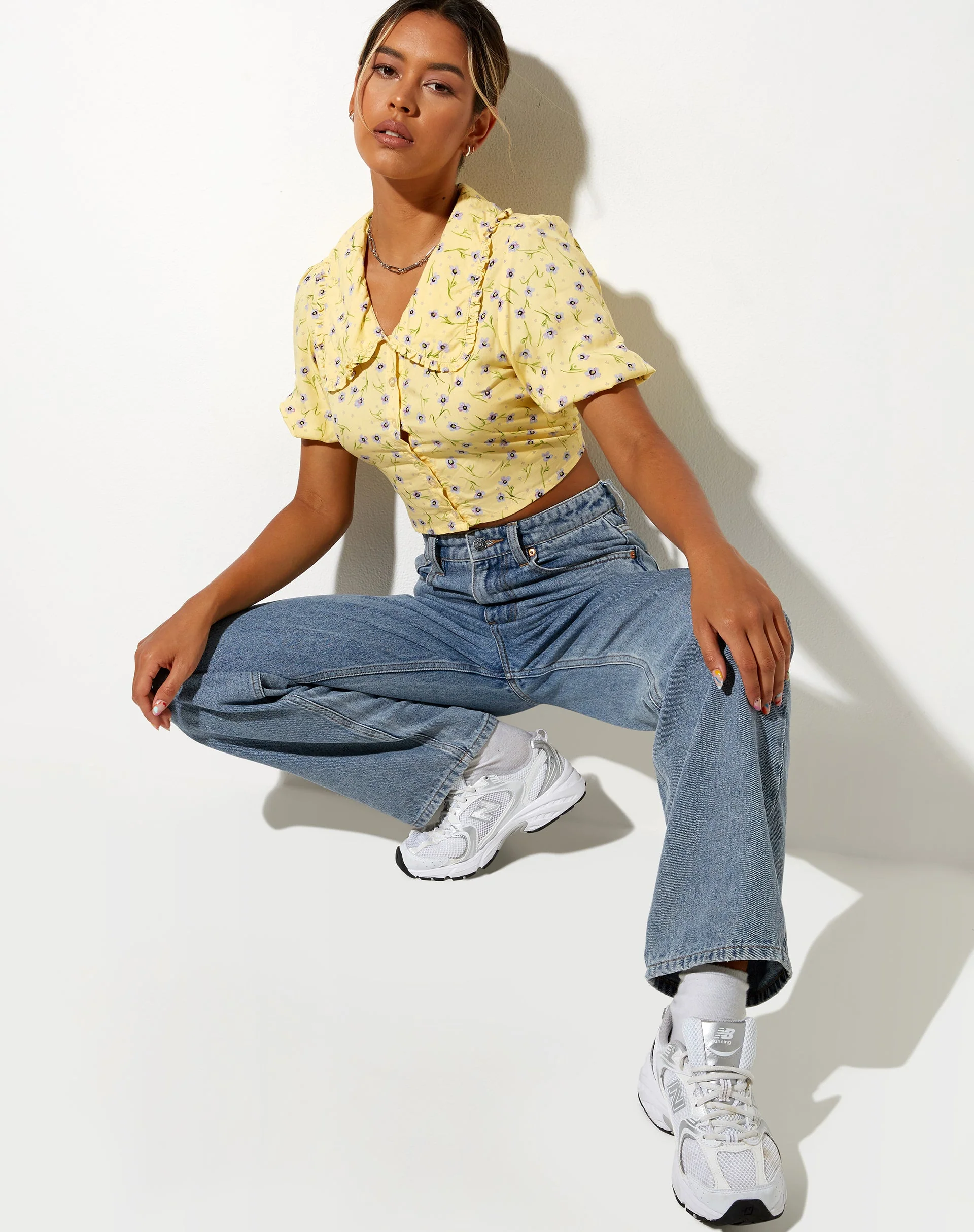 Tucci Top in Wild Flower Lemon Drop - Image 4