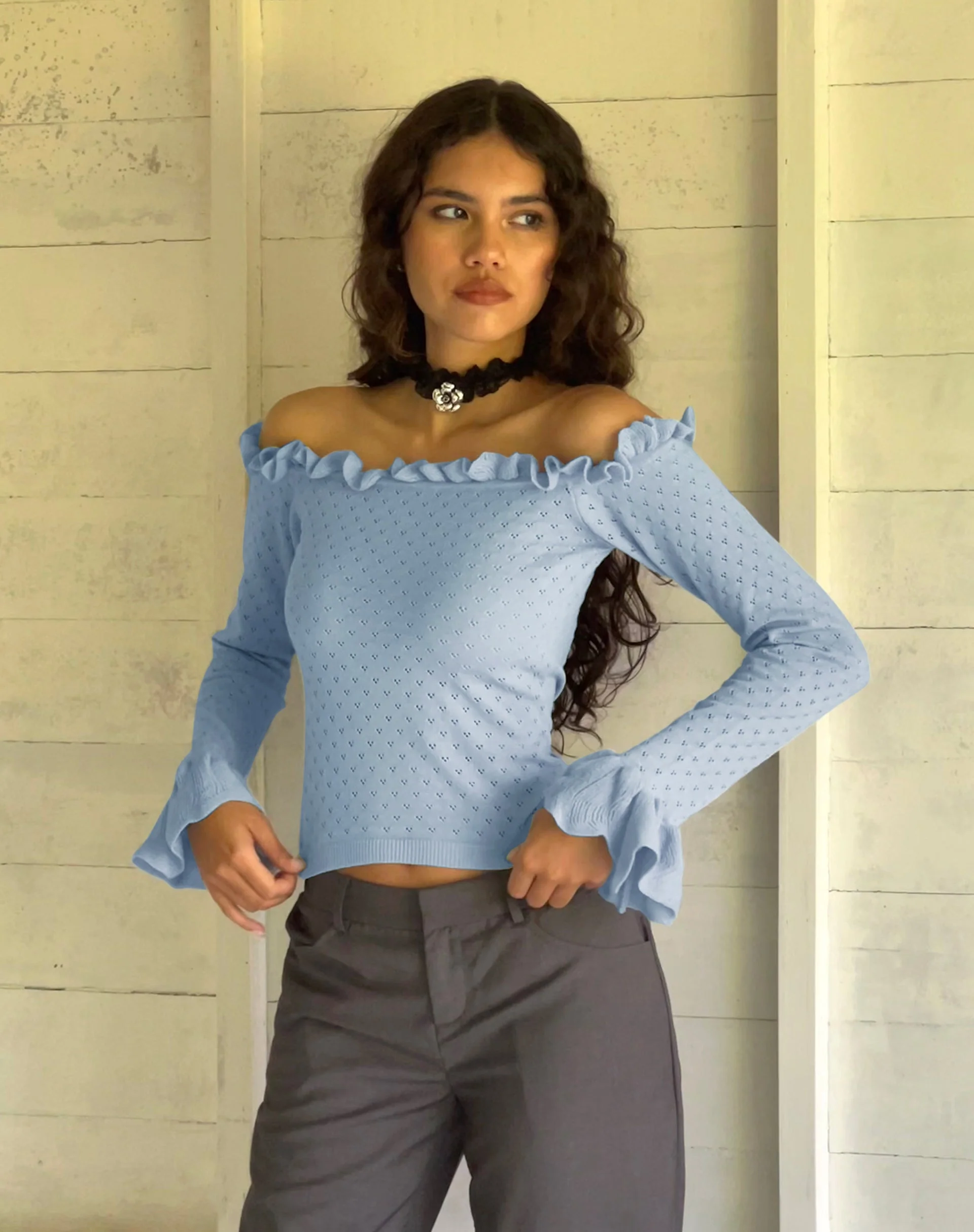 Tuni Capri Trouser in Tailoring Grey - Image 4