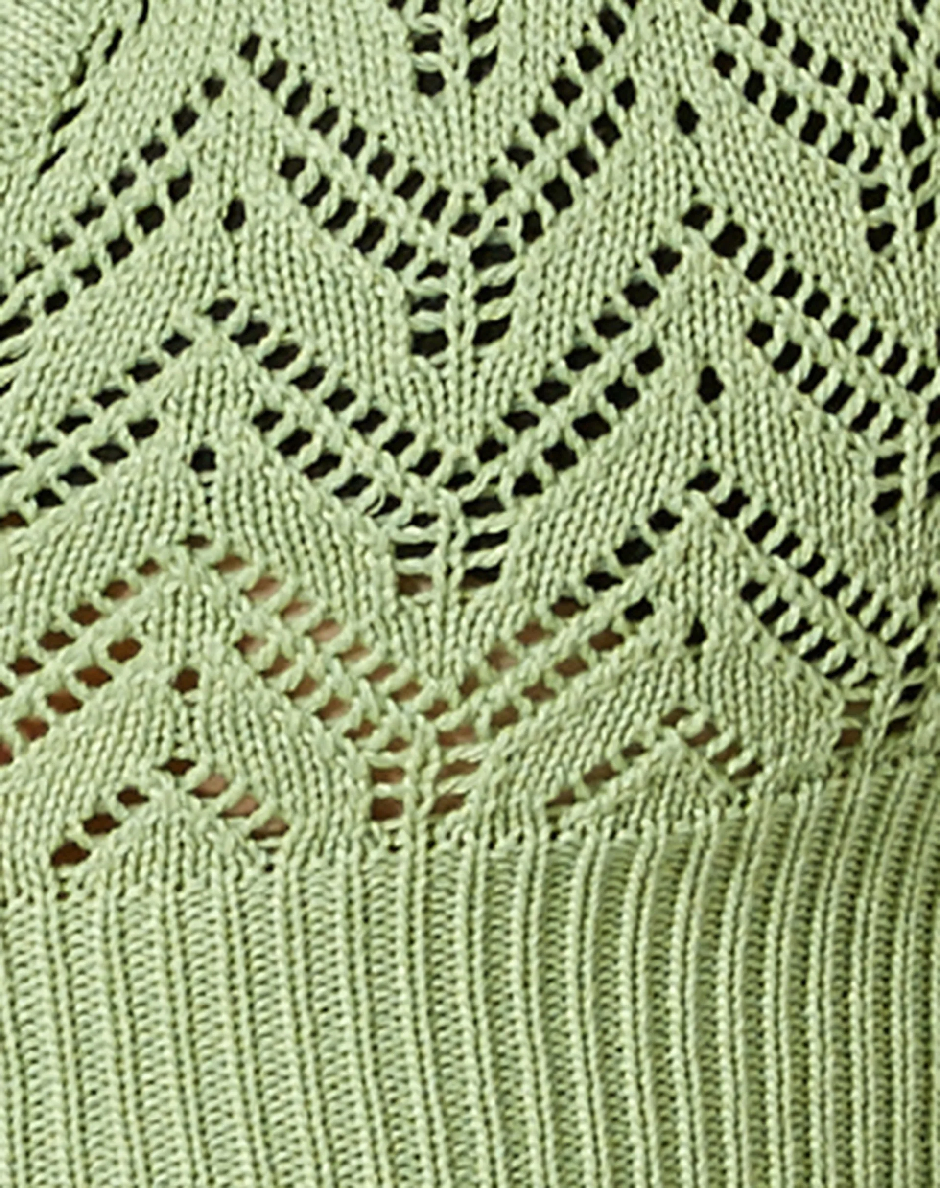 Tyas Cropped Cardi in Crochet Pointelle Green - Image 6