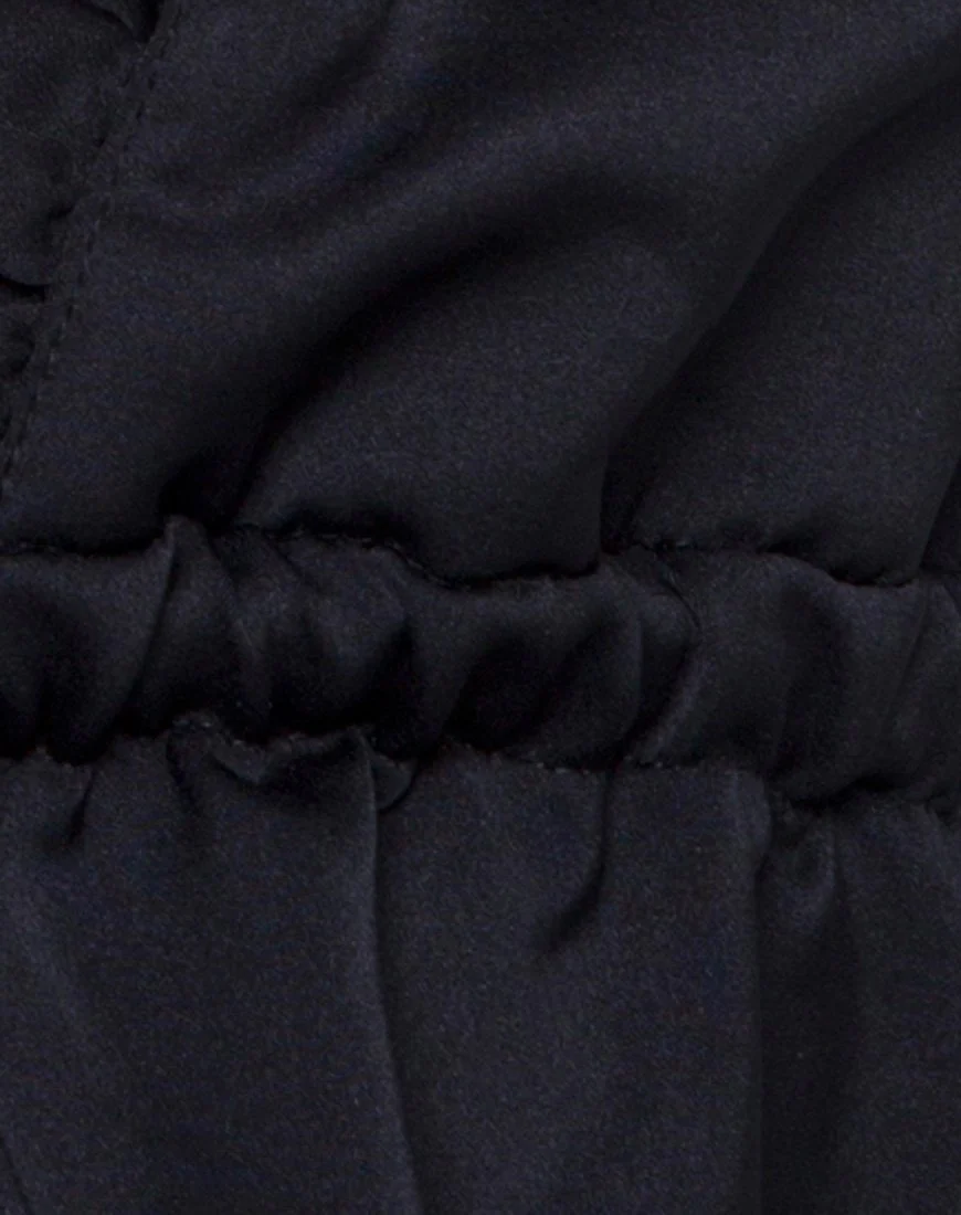 Tyrell Bralette Top in Satin Black - Image 5