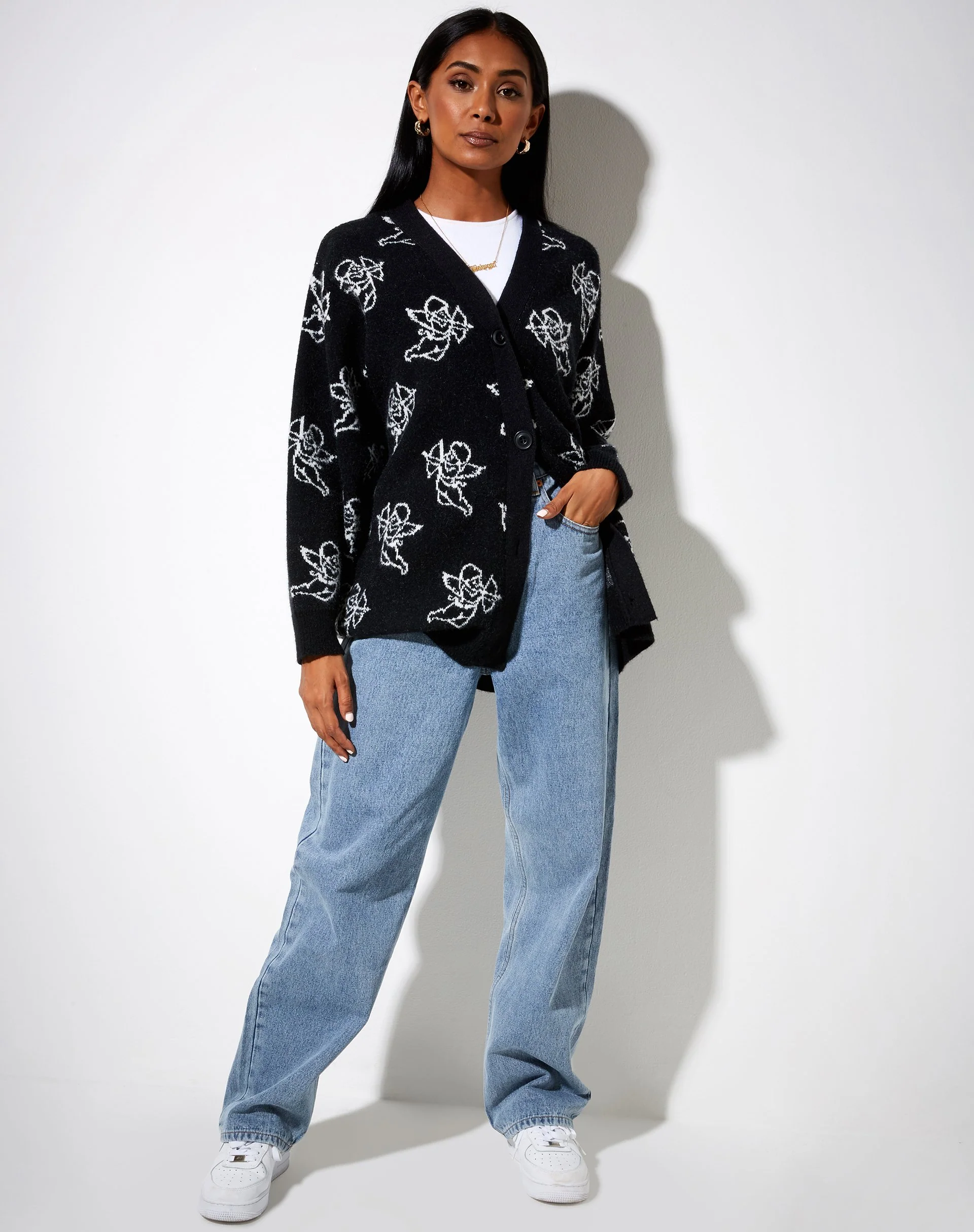 Ummi Cardigan in Cherub Black and White - Image 3