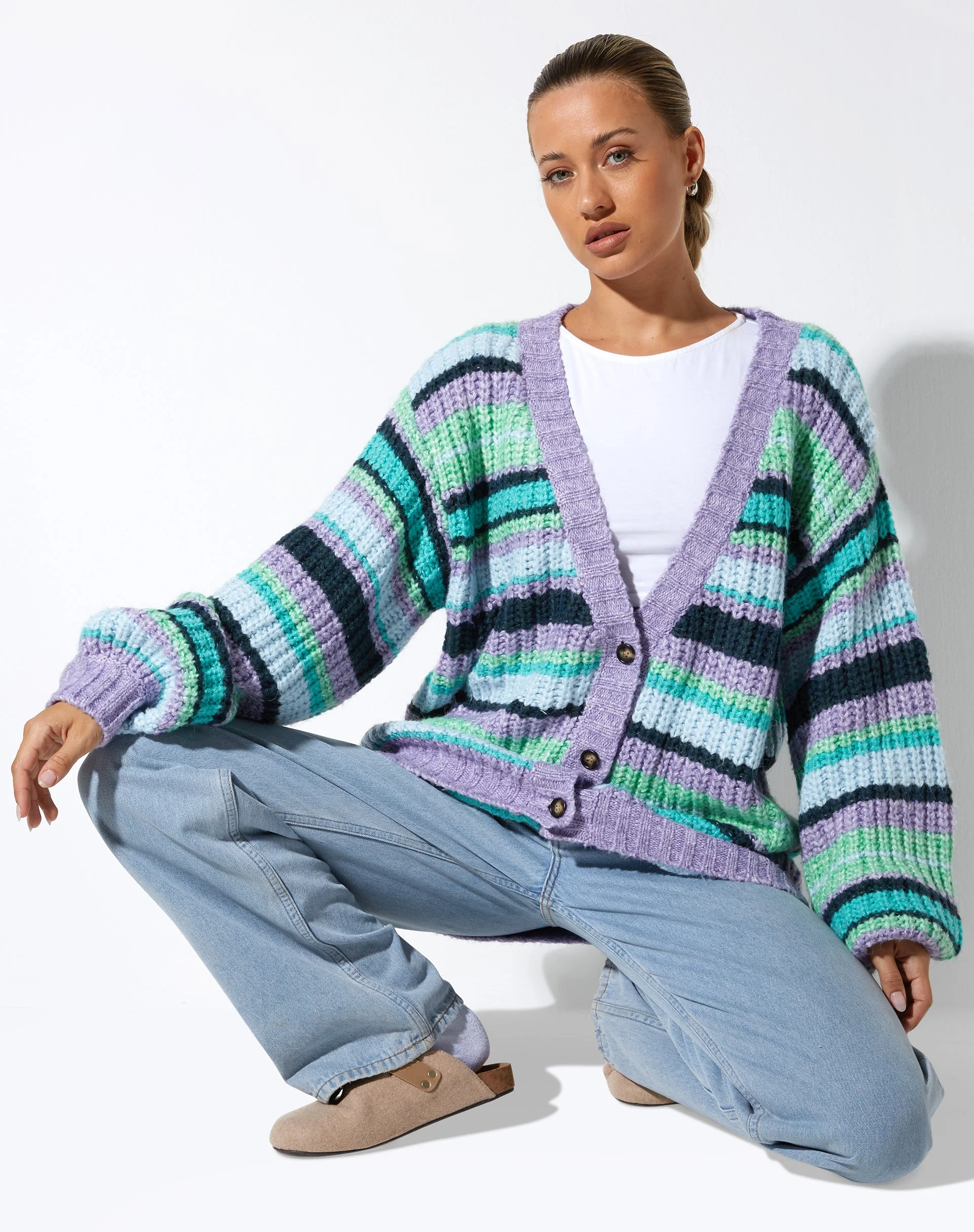 Uriela Cardi in Stripe Purple - Image 13